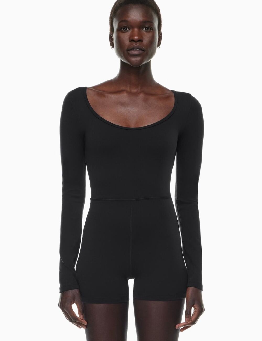 Aritzia Wilfred Free Kaz Romper Long Sleeve Scoop Neck Workout Dance Yoga Small